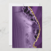 Faire-part de mariage moderne moderne violet or âg (Dos)