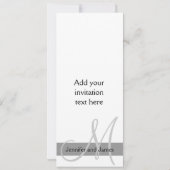 Faire-part de mariage moderne Monogramme noir blan (Dos)