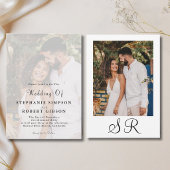 Faire-part de Mariage Moderne Monogramme Simple av
