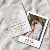 Faire-part de Mariage Moderne Monogramme Simple av