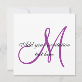 Faire-part de mariage moderne Monogramme violet (Dos)