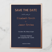 Faire-part de mariage moderne Navy avec bordure do (Recto)