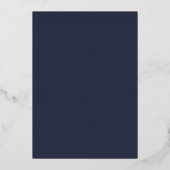 Faire-part de mariage moderne Navy avec bordure do (Verso)