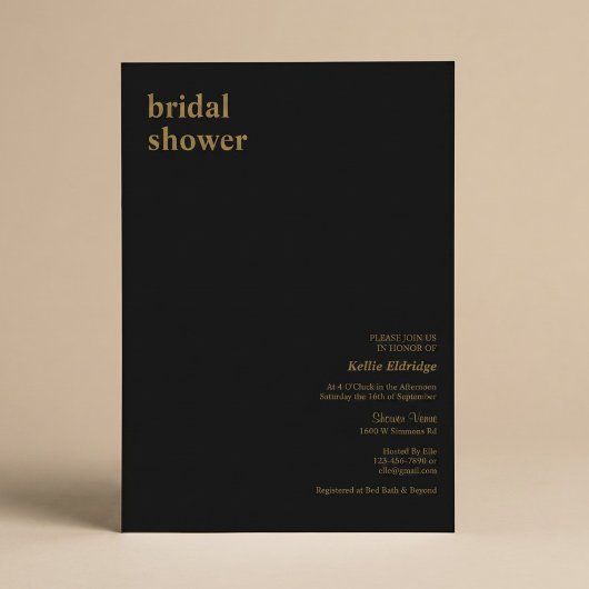 Faire-part de Mariage Moderne Noir