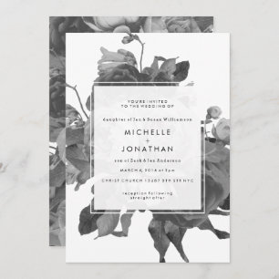 Faire-part de mariage moderne noir