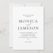 Faire-part de mariage moderne Noir & Blanc 2v (Devant)