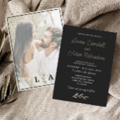 Faire-part de mariage moderne Noir & Blanc Classé