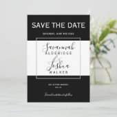 Faire-Part de Mariage Moderne Noir, Blanc, Gris (Debout devant)