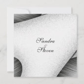 Faire-part de mariage moderne noir et blanc (Dos)