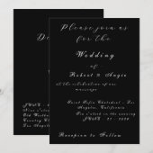 Faire-part de mariage moderne noir et blanc (Devant / Derrière)
