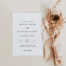 Faire-part de mariage moderne noir et blanc