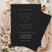 Faire-part de mariage moderne noir et blanc