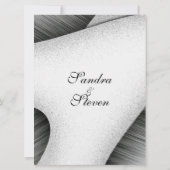 Faire-part de mariage moderne noir et blanc (Dos)
