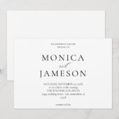 Faire-part de mariage moderne noir et blanc 2 (Devant / Derrière)