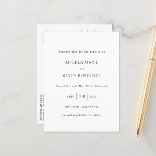Faire-part de mariage moderne noir et blanc à sauv