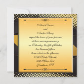 Faire-part de mariage moderne noir et or (Dos)