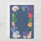 Faire-part de mariage moderne océan bleu sous la m (Dos)