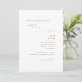 Faire-Part de Mariage Moderne Or et Blanc Sans Par (Debout devant)