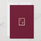 Faire-part de mariage moderne or et bordeaux (Dos)