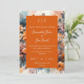 faire-part de mariage moderne orangé (Debout devant)