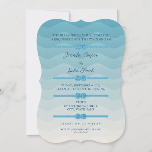 Faire-part de mariage moderne Pastel Ombre bleu Va (Devant)