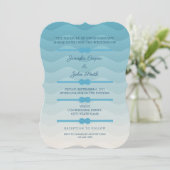 Faire-part de mariage moderne Pastel Ombre bleu Va (Debout devant)