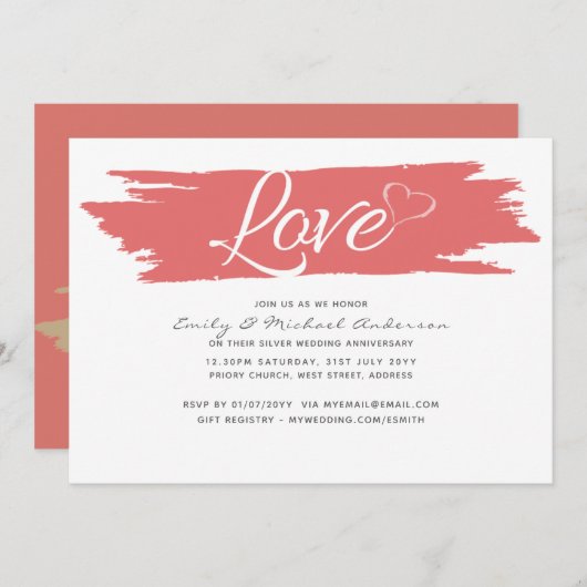 Faire-part de mariage moderne pour anniversaire de (Devant / Derrière)