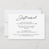 Faire-part de mariage moderne pour un elopement (Dos)