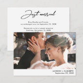 Faire-part de mariage moderne pour un elopement (Devant / Derrière)