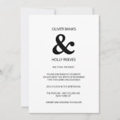 Faire-part de mariage moderne rayée noir et blanc (Devant)