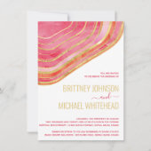 Faire-part de mariage moderne Red Agate Gold Foil (Devant)