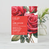 Faire-part de mariage moderne Red Roses (Debout devant)