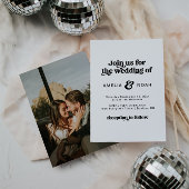 Faire-part de mariage moderne rétro des années 70