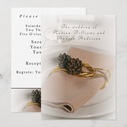 Faire-part de mariage moderne romantique (Devant / Derrière)