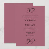 Faire-part de mariage moderne rose (Devant / Derrière)