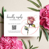 Faire-part de mariage moderne roux rose poussiéreu