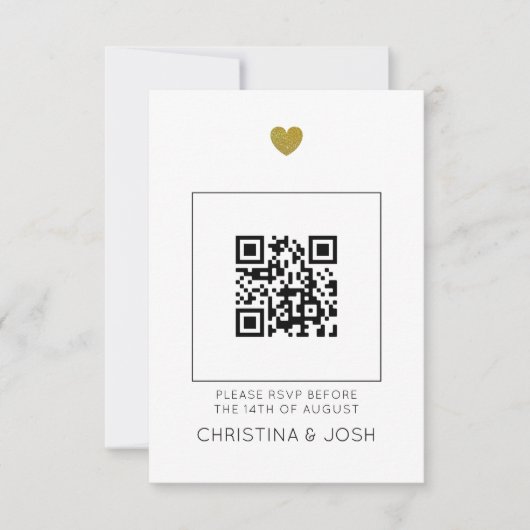 Faire-part de mariage moderne RSVP QR Code (Devant)