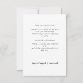 Faire-part de mariage moderne RSVP QR Code (Dos)