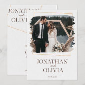 Faire-part de mariage moderne rustique (Devant / Derrière)