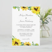 Faire-part de mariage moderne rustique Tournesol b (Debout devant)