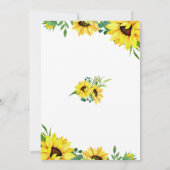 Faire-part de mariage moderne rustique Tournesol b (Dos)
