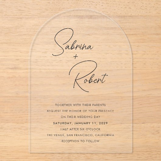 Faire-part de mariage moderne Sabrina (Recto)