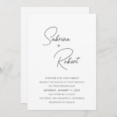 Faire-part de mariage moderne Sabrina (Devant / Derrière)