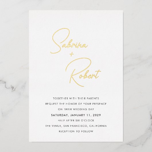 Faire-part de mariage moderne Sabrina (Recto)