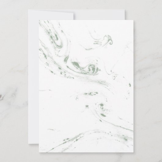 Faire-part de mariage moderne Sage Green Marbling (Dos)