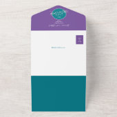 Faire-part de mariage moderne sarcelle violet avec (Dehors)