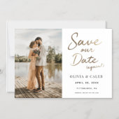 Faire-part de mariage moderne 'Sauvez notre date à (Recto)