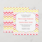 Faire-part de mariage moderne Sherbert Chevron Zig (Devant / Derrière)