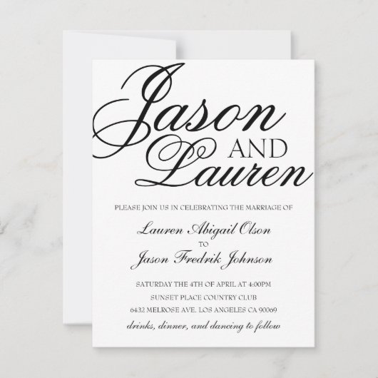 Faire-part de mariage moderne simple (Devant)