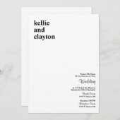 Faire-part de mariage moderne simple (Devant / Derrière)